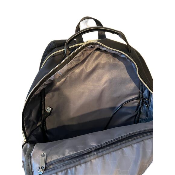 Modoker Faux Designer Padded Black Computer Backpack - Picture 5 of 6